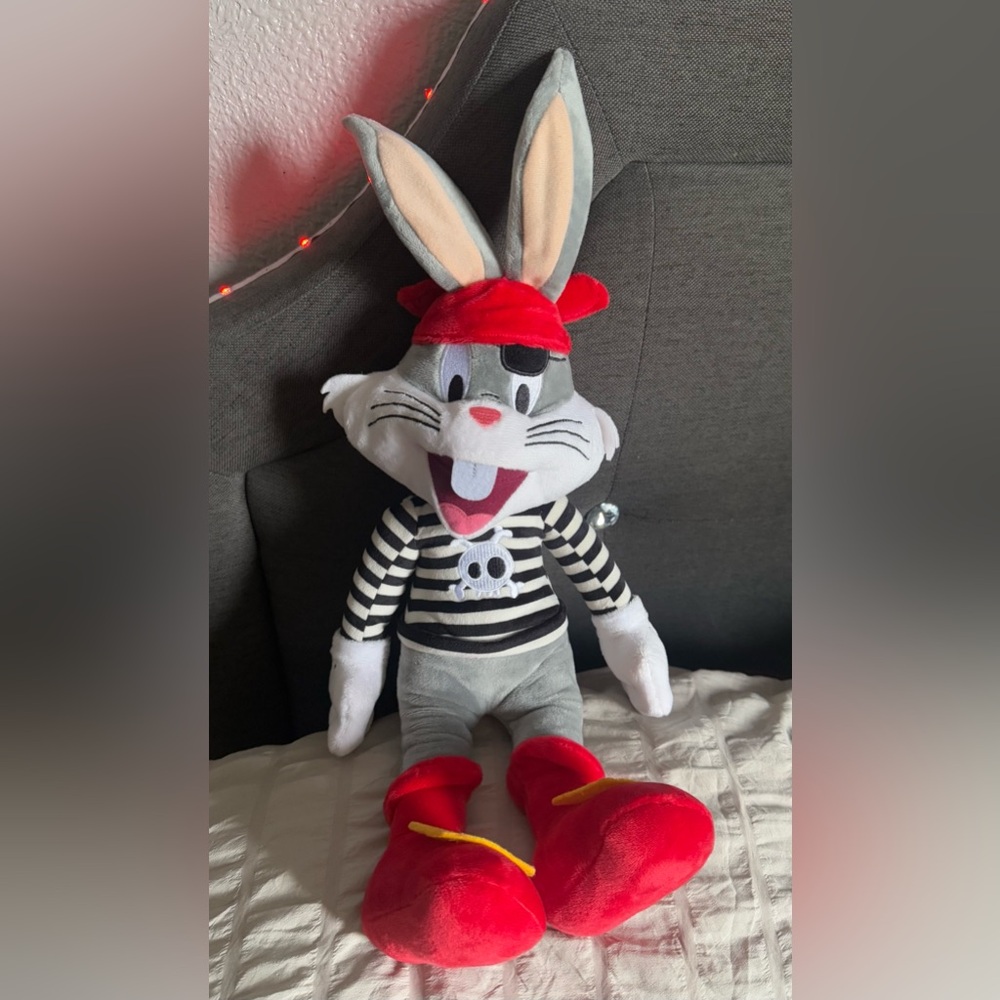 Bugs Bunny Pirate Plush Stuffed Toy Looney Tunes 19”